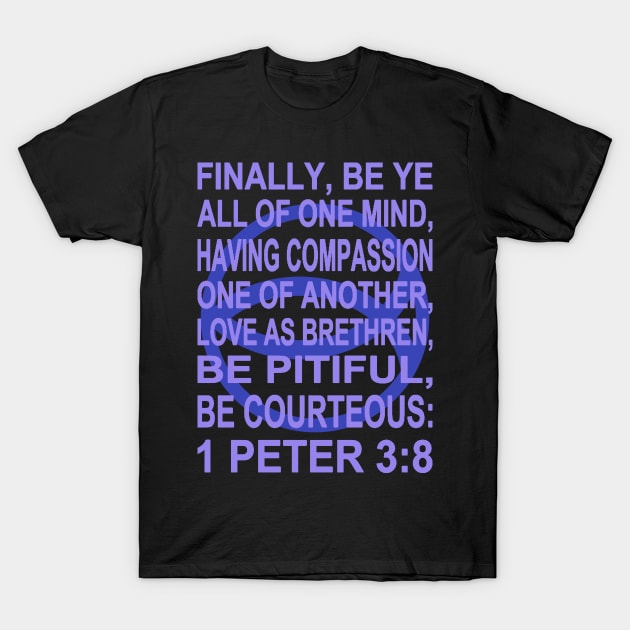 Indigo Ichthys – 1 Peter 3:8 T-Shirt by J. Rufus T-Shirtery